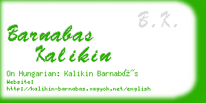 barnabas kalikin business card